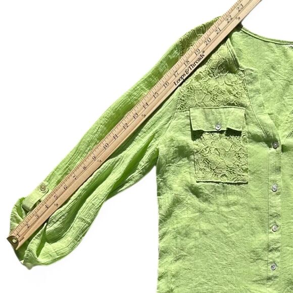 NY Collection Coastal Summertime Top Light Green Breathable Women’s Blouse S - Picture 7 of 7
